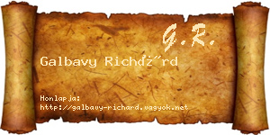 Galbavy Richárd névjegykártya